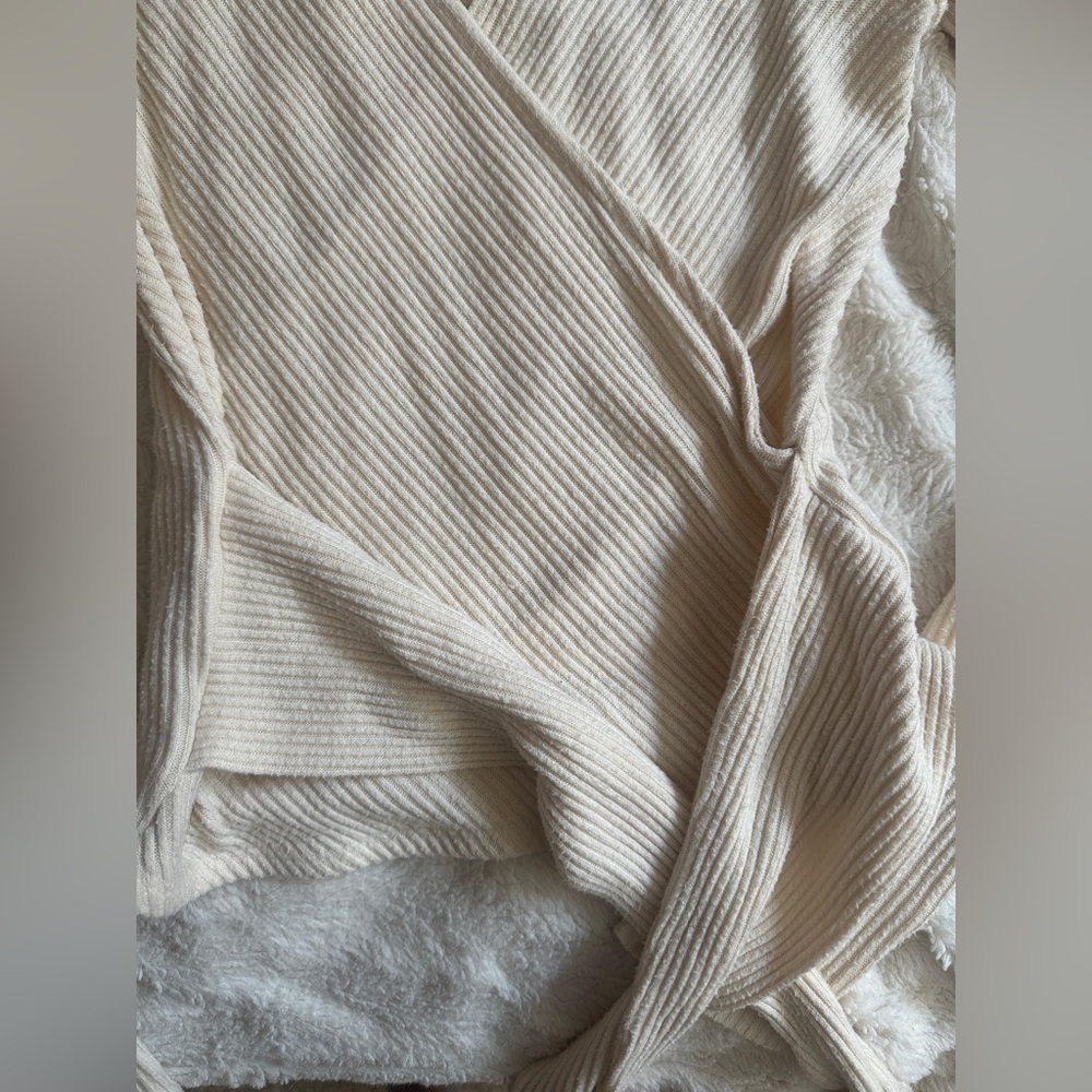Express Ribbed Knit Wrap Top - Picture 3 of 3